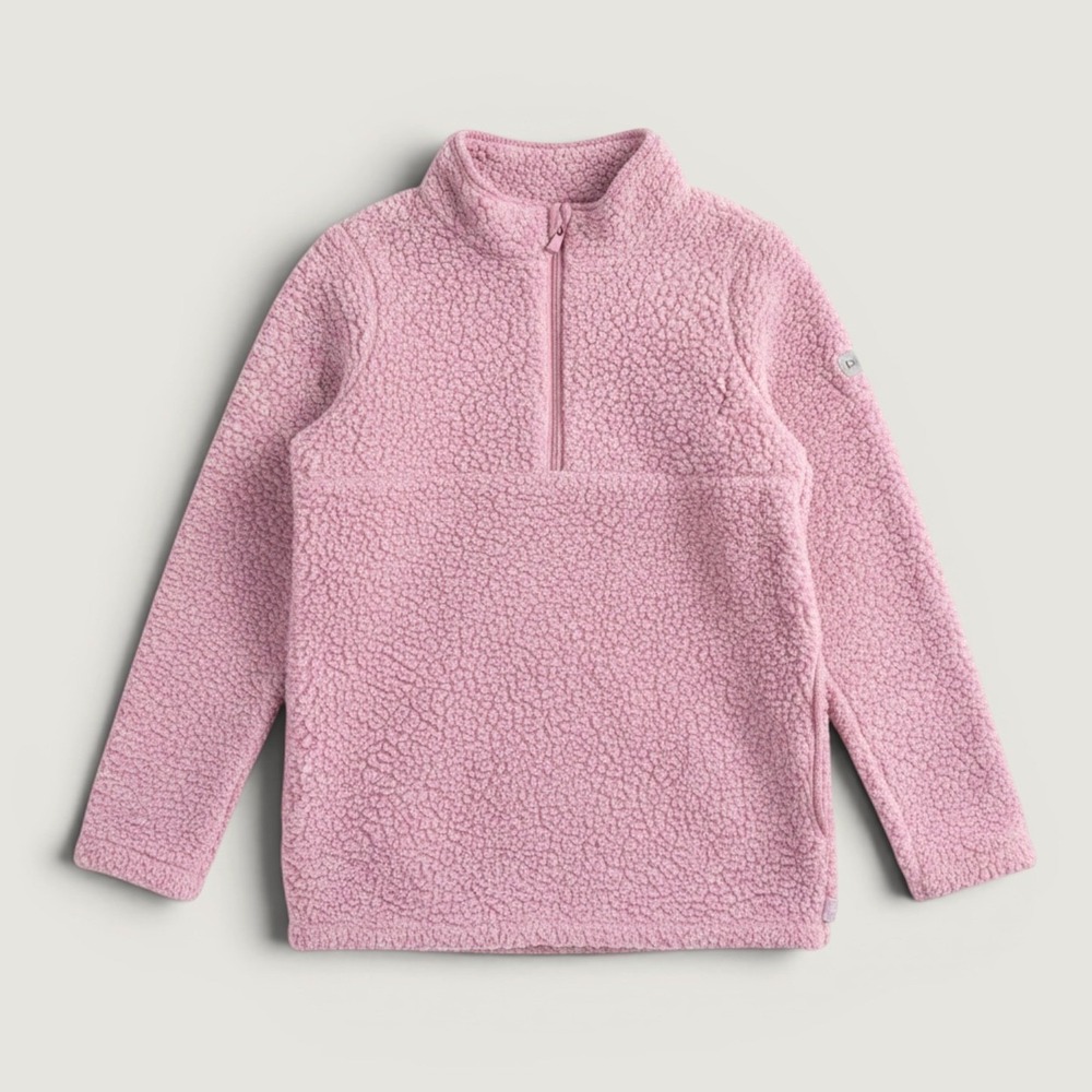 Joules Poppie Fleece Kids Size 11-12 Pink Good Quarter Zip Borg Pullover